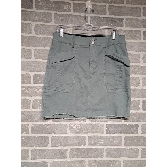 Democracy Ab Solutions Womens Utility Pockets Double Button Neutral Skirt Size 8 - Picture 1 of 8